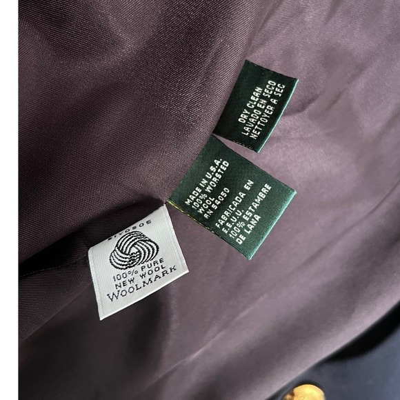 Lauren Ralph Lauren Blazer Womens 12 Navy Blue Wool Crest Gold Button Preppy - Picture 6 of 7